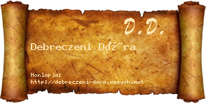 Debreczeni Dóra névjegykártya