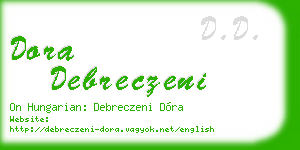 dora debreczeni business card